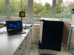 Zymography in action. The camera is connected to the computer, and the activity can be followed in-live